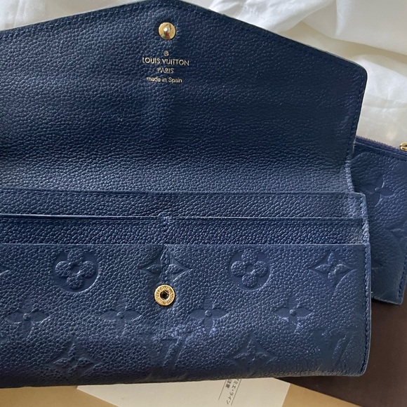 100% Authentic Navy Blue Empriente louis vuitton wallet with box and dust bag - Picture 2 of 9